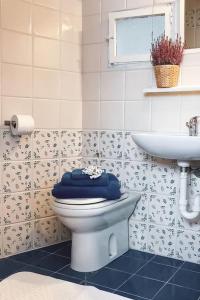 a bathroom with a toilet and a sink at Luna - Villa Cenami - big POOL with view in Corsanico-Bargecchia
