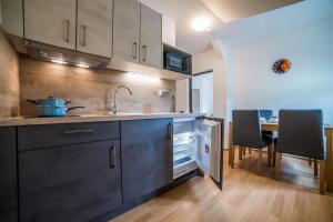Kuchyň nebo kuchyňský kout v ubytování Apartmány Hasičárna