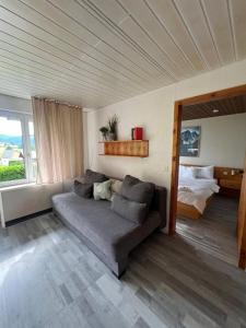 Posezení v ubytování Cozy Chalet Bergblick