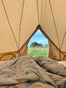 Postel nebo postele na pokoji v ubytování Big tent with real beds and ocean view