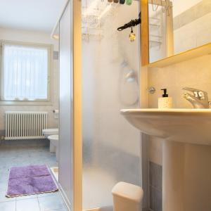 un bagno con doccia e lavandino di Casa La Corte a Rovereto