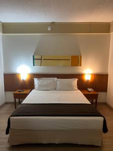 Postel nebo postele na pokoji v ubytování Hotel Live Logde V Mariana Pq Ibirapuera UH-511
