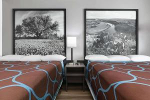 Letto o letti in una camera di Super 8 by Wyndham Grapevine/DFW Airport Northwest