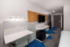 TV a/nebo společenská místnost v ubytování Microtel Inn & Suites by Wyndham Buda Austin South
