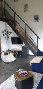 Posezení v ubytování Le 6 du Pitalugue Bonascre appartement en duplex 55m2