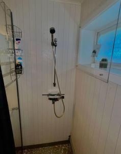 Et bad på Apartment with parking and sauna