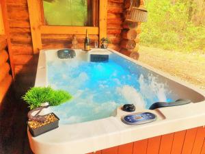 Les FargesMagnifique chalets en rondins avec ou sans spa et Tipis en plaine Nature Environnement ressourçant au calme vue imprenable Lascaux SPA non disponible juillet et aout的相册照片