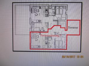 a drawing of a floor plan of a house at Ferienhaus Bolliger Apartment 2 in Kalkhorst