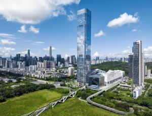 深圳景观或在酒店看到的城市景观