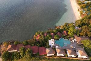 an aerial view of a resort next to the water at High Life Bungalow in Haad Yao