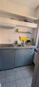 a kitchen with a sink and a counter top at Résidence Marianne 2 in Brussels
