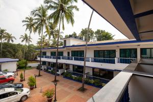 a view of the hotel from the balcony at Anjuna Blue Resort in Anjuna