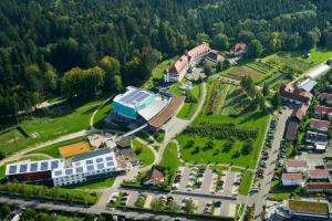 an aerial view of a school campus with a building at Schönblick - Christliches Gästezentrum in Schwäbisch Gmünd