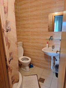 a bathroom with a toilet and a sink at Rooms Džeba in Međugorje +30 photos
