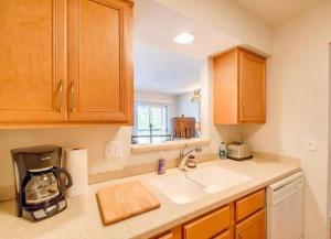 eine Küche mit Spüle und Arbeitsplatte in der Unterkunft Downtown Nashville Riverfront Condo in Nashville