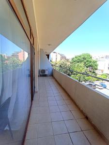 d'un balcon offrant une vue sur la ville. dans l'établissement Central Avenue apartments, à Sunny Beach