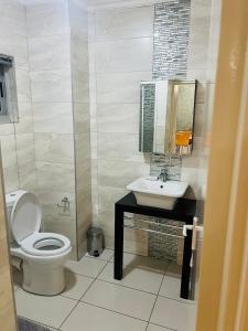 a bathroom with a toilet and a sink at Villa Kristine 3 in Windhoek