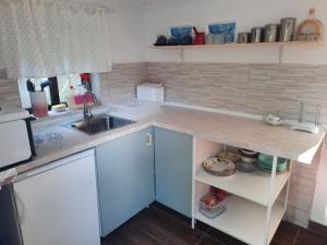 a small kitchen with a counter and a sink at Vikendica Breza 2 in Zaovine