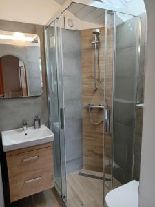 Kúpeľňa v ubytovaní Apartmány Šmika