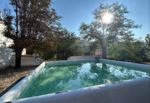 a swimming pool in the backyard of a house at Casa do Martinho in Castelo de Vide