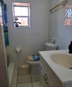 a bathroom with a sink and a toilet and a window at Coco Sol 2 by MyMiamiStay in Miami +38 photos