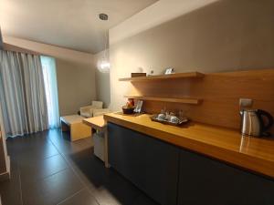 Kuchyň nebo kuchyňský kout v ubytování Elysion Hotel