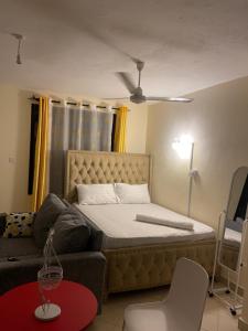 Postel nebo postele na pokoji v ubytování Shalimin Homes3- baobab beach bofa