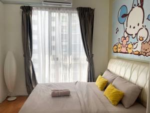 a bedroom with a large bed with a large window at 1610 The Platino 5min to Paradigm Sutera JB in Johor Bahru +66 photos