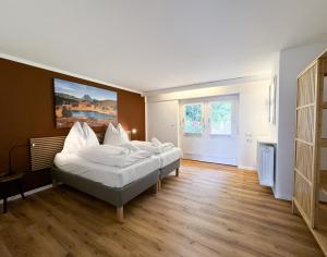 Postel nebo postele na pokoji v ubytování Ferienhaus mit Aussicht