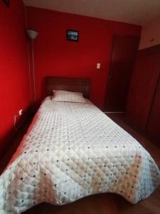Katil atau katil-katil dalam bilik di Linda habitación cerca al aeropuerto