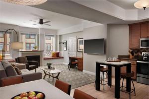 a living room with a couch and a table in a room at Marriott Summit Watch 2BD Sleeps up to 8 in Park City