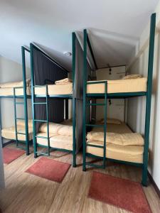 Uma ou mais camas em beliche em um quarto em The Sparkling Turtle Backpackers Hostel