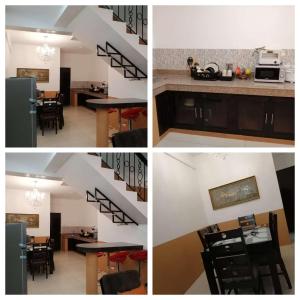 four different views of a kitchen and a dining room at Jil's Apartelle in Tagaytay +8 photos