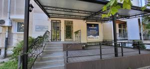an entrance to a building with stairs in front at Bumerang Apartmans, New Belgrade, Belgrade Arena in Belgrade