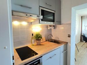 DittishausenにあるApartment Lichtblick by Interhomeのシンクとカウンタートップのあるキッチン