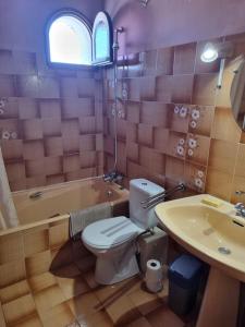 a bathroom with a toilet and a sink at Agréable maison au cœur de St Hilaire in Saint-Hilaire-de-Riez