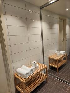 Koupelna v ubytování Modern apartment in city center + 14 fotografií