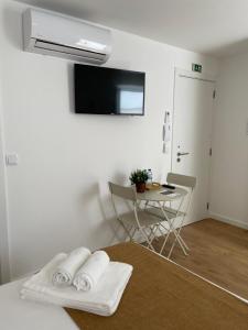 Uma TV ou centro de entretenimento em Casa do Museu