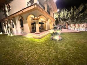 a house with a yard with a plant in the grass at villa Yasser Ezzat in Cairo
