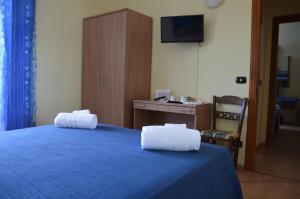 Postel nebo postele na pokoji v ubytování Hotel Miramare
