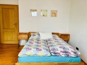 Katil atau katil-katil dalam bilik di Moderne Ferienwohnung mit Sonnenbalkon in Fretter