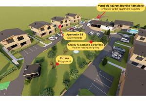 a site plan of a apartment complex with a parking lot at Apartmán B3 Hrabušice in Hrabušice