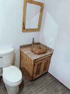 Koupelna v ubytování Cabañas Los Olivos