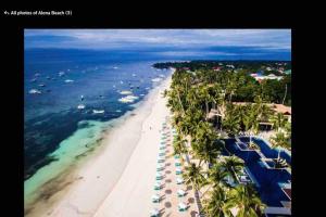 an aerial view of a beach with palm trees and the ocean at EntireHouse n Panglao FastWiFi AC HotShowers Netflix in Dauis