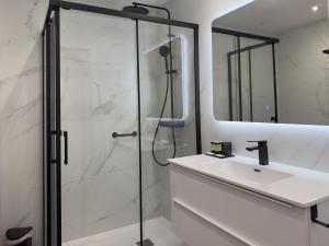 Et badeværelse på Apartamentos ALFISA Puerta del Sol