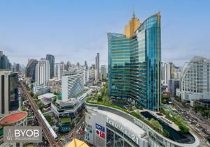 Nespecifikovaný výhled na destinaci Bangkok nebo výhled na město při pohledu z hotelu