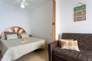 Giường trong phòng chung tại Vista Al Mar Playa San Marcos