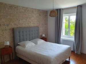 Postel nebo postele na pokoji v ubytování Gîte Le Pavillon Vougeot - Romanée - SPA