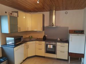 Η κουζίνα ή μικρή κουζίνα στο Wohnung in den Weinbergen