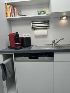 Kuchyň nebo kuchyňský kout v ubytování Brauhaus Suite 16